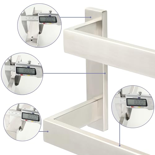 SAYAYO Towel Rail Wall Mounted 50CM Double Bath Towel Holder for Bathroom Kitchen, 2-Tie Brushed Towels Rack SUS304 Stainless Steel - Image 7