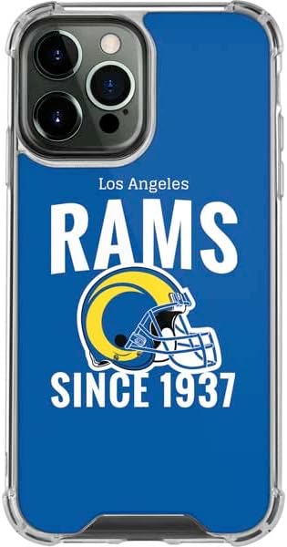 Skinit Clear Phone Case Compatible with iPhone 14 Pro Max - Officially Licensed NFL Los Angeles Rams Helmet Design