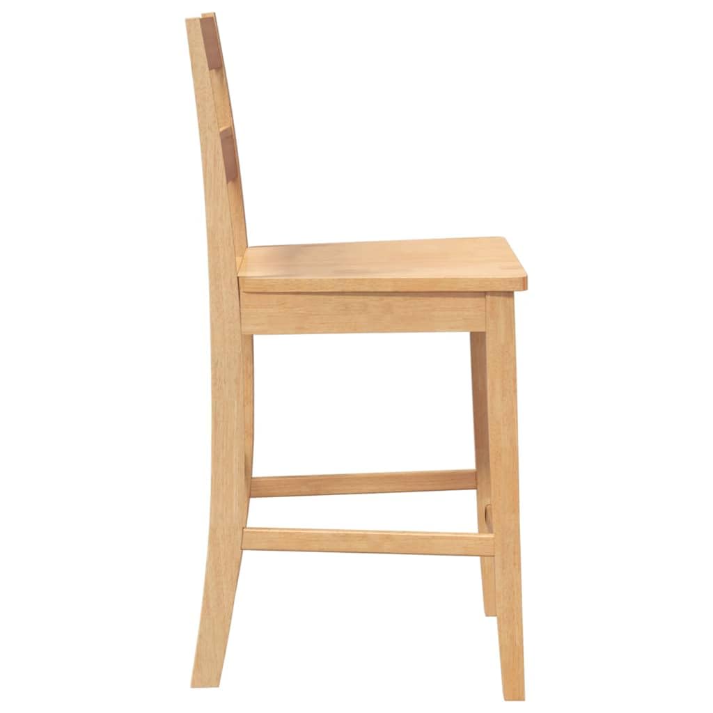 vidaXL Tabourets de Bar 2 pcs Naturel Bois Massif d'hévéa