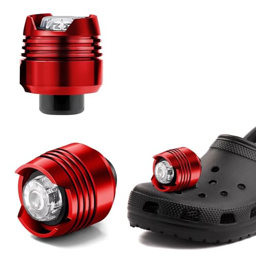 WJKK Red LED Shoe Lights 2PACK, Rechargeable Shoe Flashlight with 3 Modes, Waterproof Clip-On Light for Running, Hiking, Safety – Kids & Adults