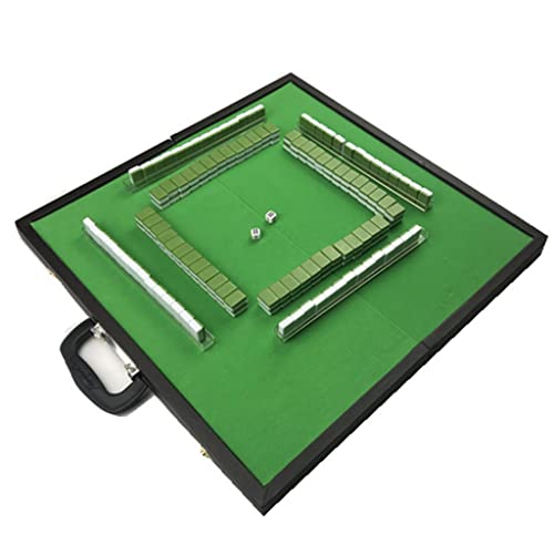 SHATONG Chinese Mahjong Mahjong Set Folding Mahjong Table,Small Travel Mahjong Set 144 Melamine Tiles for Travel Party Family Game Giftcolor,: A,Size : 26x18x14mm