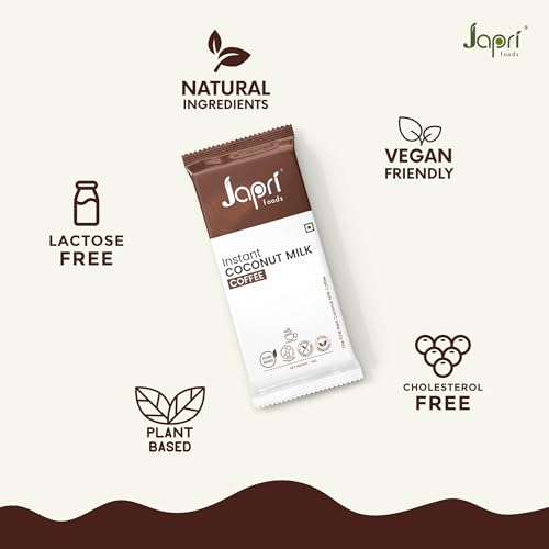 Japri Instant Coconut Milk Coffee Premix | Japri Foods | Plant Based | Lactose Free | Non-Dairy Coffee | Vegan Friendly | 14g x 10 Sachets (140g)