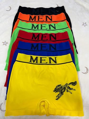 Men's Colorful Boxer Briefs Underwear, Pack of 6, One Size Multicolor2