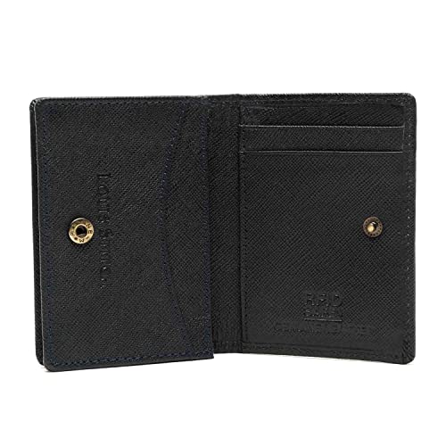 Image of LOUIS STITCH Safiano Leather Blue Wallet for Men | RFID Blocking Wallet with ID Card Holder, 1 Cash Compartment, 2 Card Slots | Slim Purse for Men (WL-SF BU)