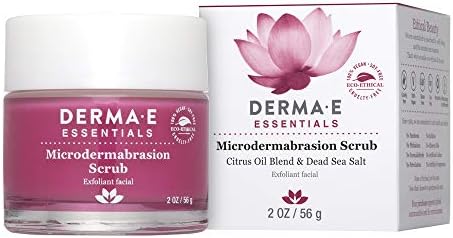 DERMA E Microdermabrasion Scrub with Dead Sea Salt & Citrus Essential Oils – Facial Exfoliating Scrub Smooths, Revitalizes and Renews – Ideal for Scars and Wrinkles, 2oz
