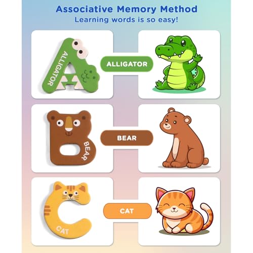Image of Play Nation Premium 26 Pcs Animal Themed Magnetic Alphabets Fun Learning&Educational Toy for 2+ Years Montessori Colorful Animal Alphabet Fridge Magnets for Toddlers BIS Certified 1 Set