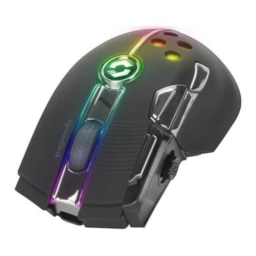 Speedlink IMPERIOR Wireless Gaming Mouse – Programmierbare 8-Tasten-Gaming-Maus, kabellose Gaming Maus mit LED-RGB-Beleuchtung, PMW3325-Sensor mit 10.000 DPI bei 1.000Hz, schwarz