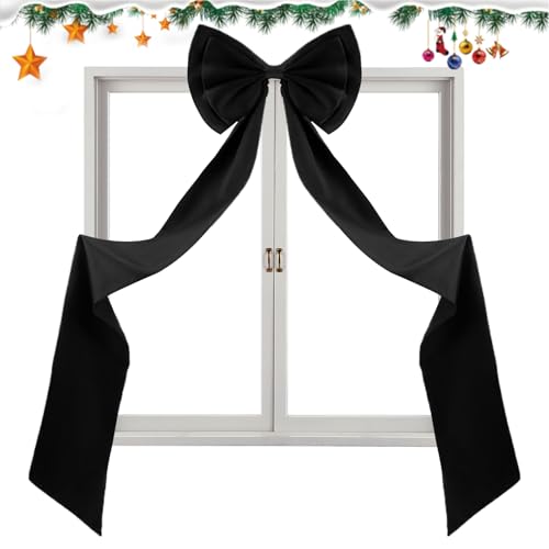 Generico Arcs pour sapin de Noël - Satin 190 cm avec ruban long, géant pour haut arbre | pour intérieur, extérieur, salon, cour, jardin, patio, mariage,...