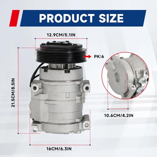waltyotur AC Compressor & A/C Clutch CO 10736C Replacement for MDX TL Accord Odyssey Pilot Ridgeline 2003-2008 by waltyotur - Used condition - Image 3