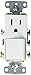Hubbell Wiring Systems RCD308W tradeSELECT Three Way Combination Quiet Rocker Switch with 2 Pole Wire Receptacle, 15A, 120-277V, White