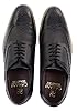 Mens Leather Brogue Shoes Oxford Laced 1920s Gatsby Brown Black - Black 11 #3