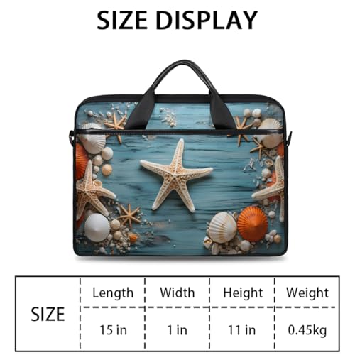 Maletín para laptop 15 pulgadas diseño madera Starfish Beach miniatura 2
