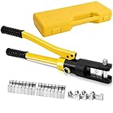 COSTWAY 16 Tons 11 Dies Hydraulic Crimper, 16-300mm² Electric Battery Cable Lug Terminal Hydraulic Crimper Tool with Carry Case - Image 1