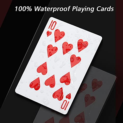 Integear Playing Cards 2 Decks Waterproof Plastic Poker Cards For Texas Holdem Poker Go Fish And More Card Games Standard And Jumbo Index 2.5" X 3.5" #TOP3