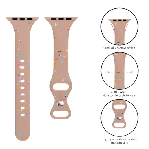 Image of Thin Slim Band Compatible with Apple Watch 38mm 40mm 41mm 42mm 44mm 45mm 46mm 49mm, Narrow Replacement Soft Silicone Sport Strap Wristbands for iWatch Series 11 /10 /9 /8 /7 /6 /5 /4 /3 /2 /1 Ultra SE Women Men