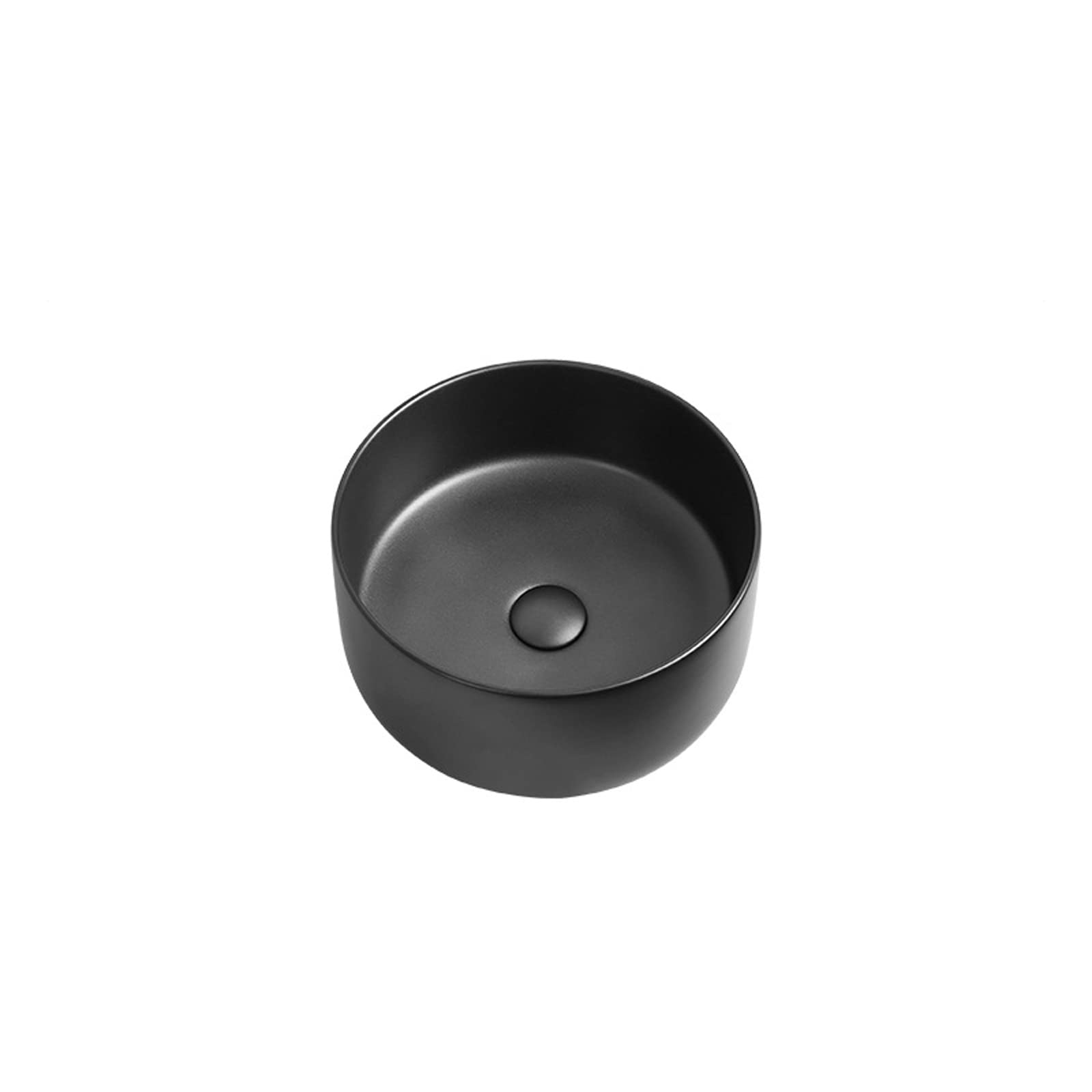 Aioneer Round Bathroom Vessel Sink, 15.8"X15.8"X4.7" Ceramic Bathroom Sink,Above Counter Ceramic Porcelain Vanity Sink With Black Bathroom Faucets,Modern Bathroom Sinks,Art Basin-Gray