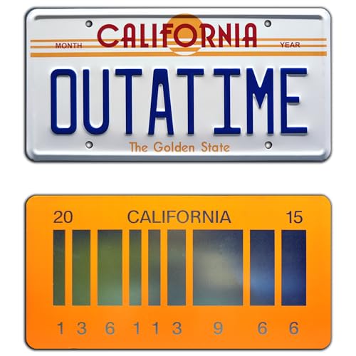 Plaque d'immatriculation Outatime Back to the Future, made in the USA