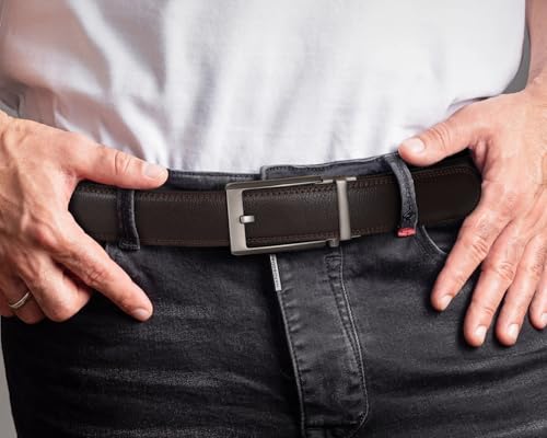 Image of BELTROAD Ratchet Belt Strap for Men Leather Belts Without Buckle | Only 1 3 /8 inch Replacement Belt Strap for 1.5 inch Buckle Men's Adjustable Leather Ratchet Belt for Jeans Pants Dress Casual Gifts