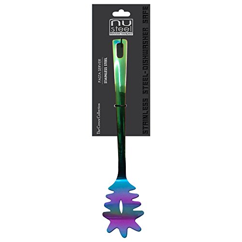 nu steel 1.8 mm Crown Pasta Server, Rainbow
