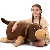 petshop teckel noir 【Matériau et qualité】 Grande peluche Teckel, mélange de coton doux, haute qualité, bonne finition, douce pour la peau, sûre et non toxique, vous offre une sensation douce et confortable au toucher.