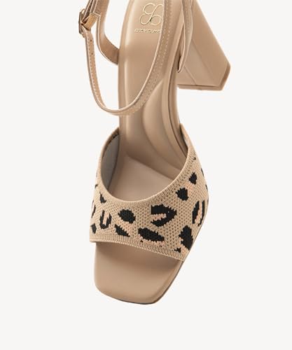 Women's Square Toe Heeled Sandals - Chunky High Heels with Adjustable Ankle Strap Design, Comfort Dress Shoes for Wedding, Party, Evening3