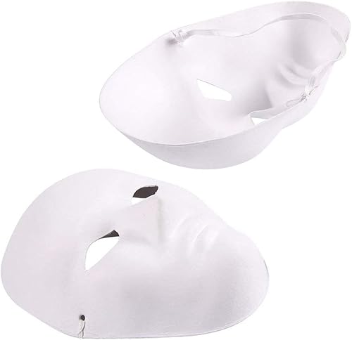 Miniatura 5 de 12 máscaras blancas de bricolaje, máscaras blancas de Halloween, máscaras de papel de máscara de cara completa, máscaras de ópera de cara completa