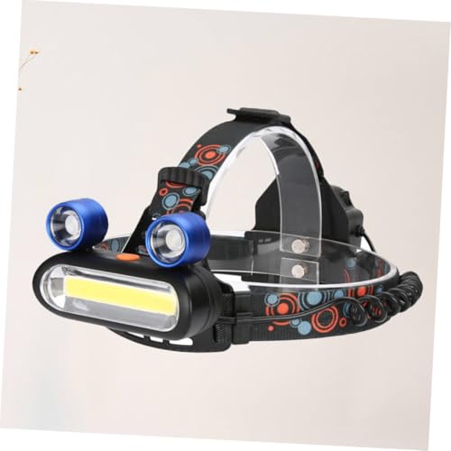 Linterna de cabeza recargable USB negra de plástico mini para camping 4
