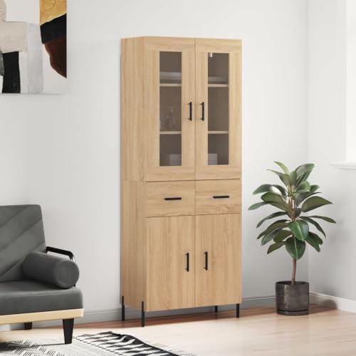 DYRJDJWIDHW Comoda Salon,aparadores para Salon Blanco,Aparador Alto Madera contrachapada Color Roble 69,5x34x180 cmAdecuado para cocinas, Salones pasillos