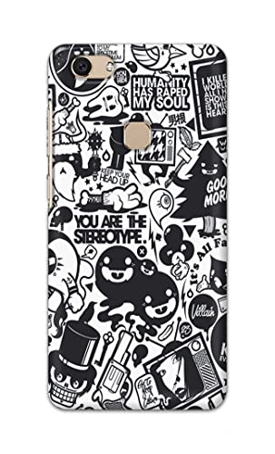 Image of Printed Hard Back Cover Case for Vivo V7 Back Cover (Mixed Cartoon) -1302