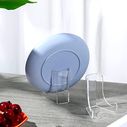 Chunful 2 Pieces Acrylic Plate Stands Clear Acrylic Easels Display Stands With Deep Support Shelves For Display Card Holder Photos Book Picture Table Top Holder Home Decors (3 X 2.6 X 2.2 Inch) #TOP3