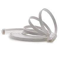 1aTTack.de 7m - Weiss - 1 Stück - Cat.6 Flaches Netzwerkkabel Cat6 Flachkabel Ultra Flach Cat.6 Patchkabel 1000 Mbit/s Gigabit LAN (RJ45) Flach Slim Micro – Ansicht 1
