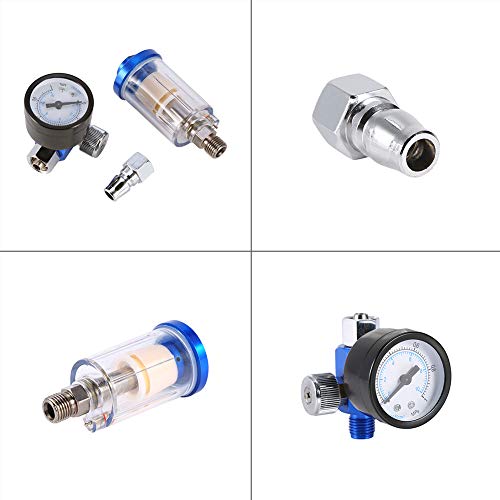 Lackierpistole Luftdruckregler Pneumatische Spritzpistole Luftdruckregler Messgerät Öl Wasserfalle Filter Separator Tool Druckminderer Luftregler für Sprühpistole