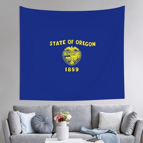 Drapeau de l'Oregon en tapisserie murale tissu 152 x 130 cm haut de gamme