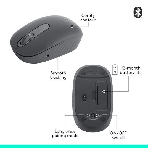 Logitech M196 Bluetooth Wireless Mouse, Compact and Portable Mouse for Laptops, Tablets and More, 12-Month Battery, Smooth Tracking, Compatible with PC and Mac, Windows and macOS - Graphite by Logitech - Image 7