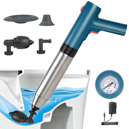 FlyfreeU Electric Toilet Plunger, High Pressure Air Plunger for Bathroom, Splash-Free Drain Toilet...