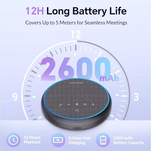 Image of Conference Speakerphone, 3 AI Mics 360 Voice Pickup, Smart Noise Cancelling, Portable Speaker for Video Calls, Home Office & Small Team Meetings