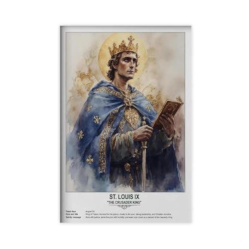 SWDXA St. Louis IX, Sacred Art Canvas Poster Wall Art Prints Room Aesthetic Murals Bedroom And Living Decorations 20" L X 30" W