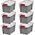 IRIS USA 5 Gallon Lockable Storage Totes with Lids, 6 Pack - Gray, Heavy-Duty Durable Stackable Containers, Large Garage Organizing Bins Moving Tubs, Rugged Sturdy Equipment Utility Tool Box