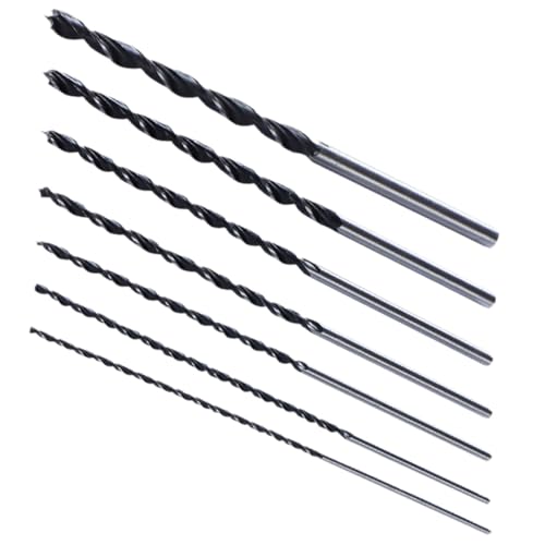 KALLORY 7-Piece 300mm Long Drill Bit Set Steel Core Drill Bits for Wood Drywall Pointed Tip for Precise Positioning