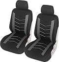 Upgrade4cars Autositzbezüge Set für die Vordersitze Grau | Auto-Schonbezüge Universal Schwarz Auto-Sitzbezug Sommer Winter | Autozubehör Innenraum | Geschenke für Frauen und Männer