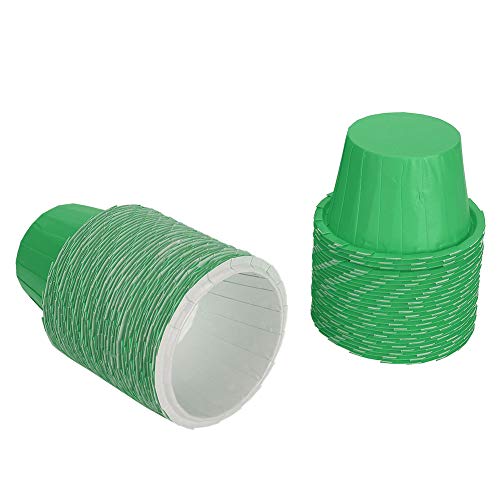 SIXRUN DIY 100 Moldes Antiadherentes a Prueba de Aceite para Magdalenas para Hornear de Forma Segura para Decoración de Bodas, Color Rojo 3.1 X 2.0 X 1.8 Pulgadas (Verde (copa de sombrero de copa))