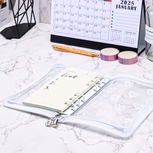 Image of White A6 Binder Zipper Lace Lover Budget Planner Cover