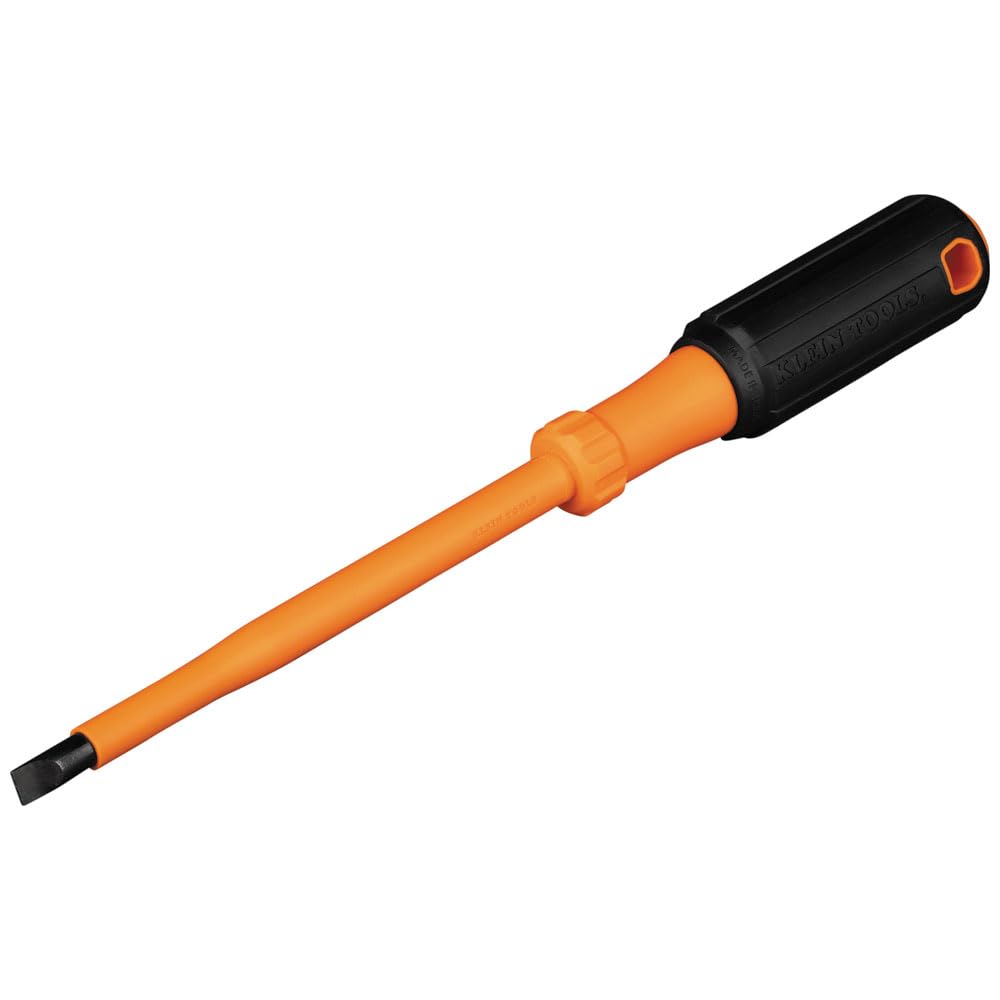 Klein Tools 6866INS Insulated Screwdriver Made in USA 1000V 5 16-Inch Cabinet Tip Screwdriver with 6-Inch Shank Tip-Ident