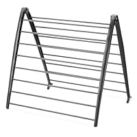 Whitmor Spacemaker Folding Drying Rack, Indoor Clothes Organizer with Patent-Pending Design, Space Saving, 6\" L x 26\" W x 51.5\" H, Black