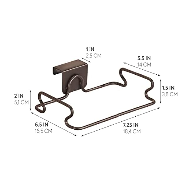InterDesign Classico Over Cabinet Plastic Bag Holder ¨C Storage Organizer for Kitchen, Bronze