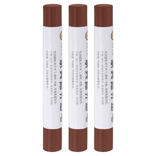 QUARKZMAN Matite Per Riparazione Mobili, 3Pz Sticks Riempitivo Cera Legno, Pennarelli Correzione Mobili Per Graffi Buchi Tavoli Scrivanie Pavimenti Legnosi Coperture, Rosso Ciliegia Solido