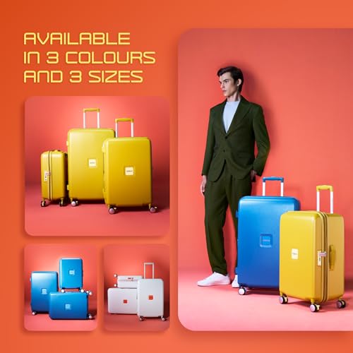 Image of American Tourister Purimax 55 CM Cabin Suitcase with TSA Lock & 8 Wheels Hard Polycarbonate /Trolley Bag for Holiday /Travel Bag for Holiday /Travel Bag with Double Spinner Wheels for Unisex- Yellow