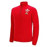 macron wru merch ca groc-maglia da rugby in policotone, colore: rosso/bianco t-shirt, 4xl unisex-adulto