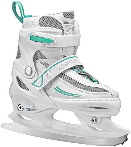 Lake Placid Summit Girl's Adjustable Ice Skate White/Mint Small (10J – 13)