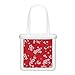 Damen Umhängetasche Chinesischer Sakura Kimono Rot Nahtlose Vektor Einkaufstasche Für Schule Flauschig Plüsch Weiche Süße Einkaufstasche Wiederverwendbar für Arbeit, Reisen und Einkaufen